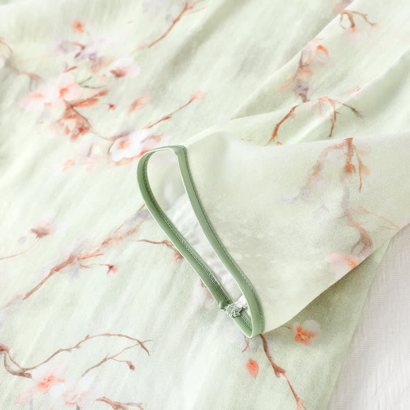 Plum Blossom Bamboo Fiber Pajama Set