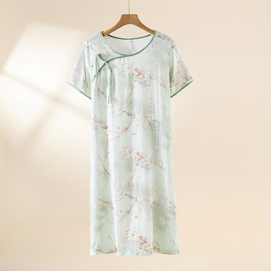 Plum Blossom Cotton Round Neck Nightdress