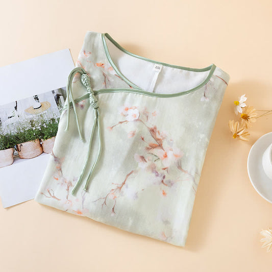 Plum Blossom Cotton Round Neck Nightdress