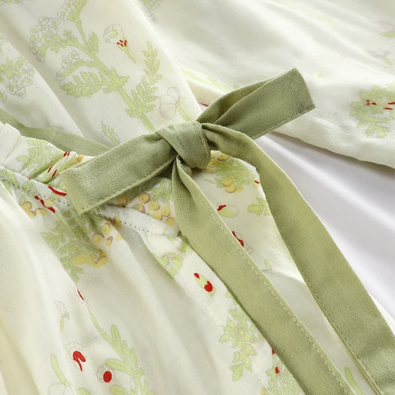 Cotton Gauze Pastoral Kimono Nightdress