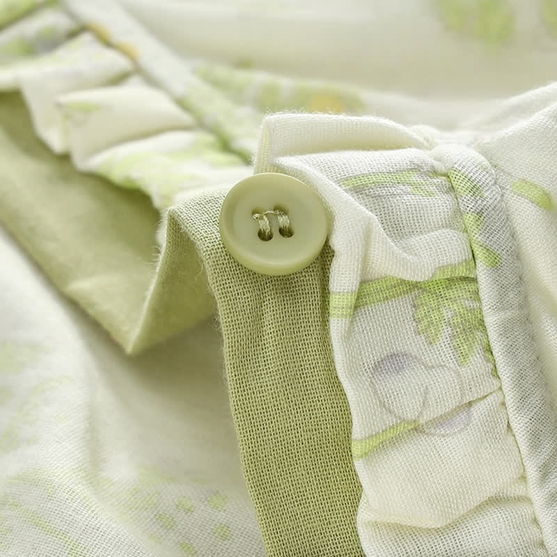 Cotton Gauze Pastoral Kimono Nightdress
