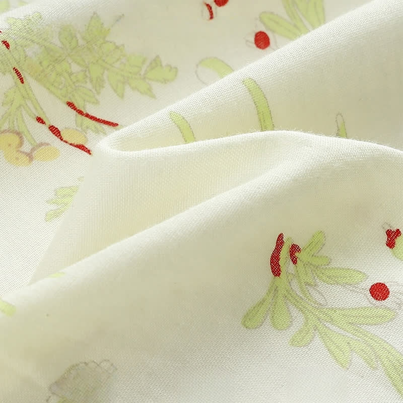 Cotton Gauze Pastoral Kimono Nightdress