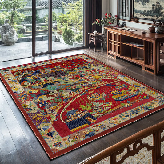 Oriental Landscape Foldable Anti-slip Area Rug