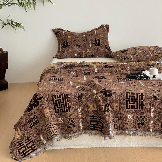 Retro Four-layer Cotton Gauze Tassel Quilt