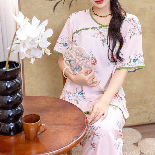 Rural Peony Summer Loungewear Set