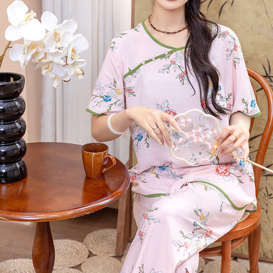 Rural Peony Summer Loungewear Set