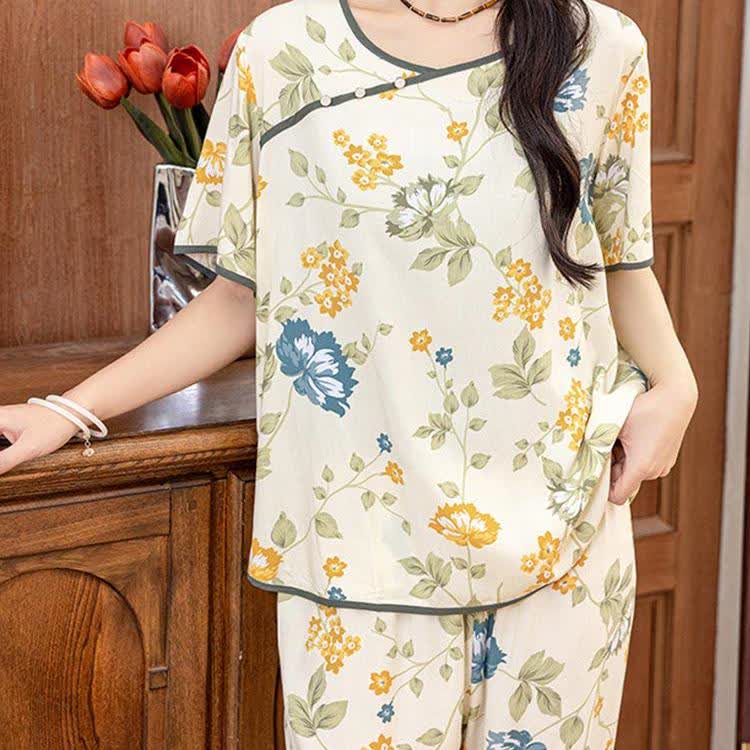 Short-sleeved Rural Soft Loungewear Set