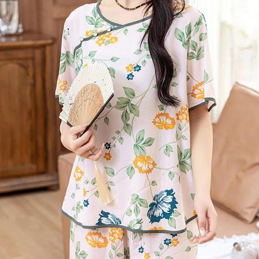 Short-sleeved Rural Soft Loungewear Set