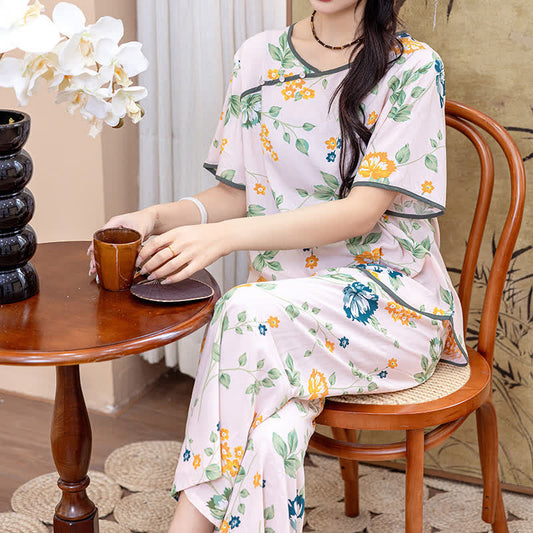 Short-sleeved Rural Soft Loungewear Set