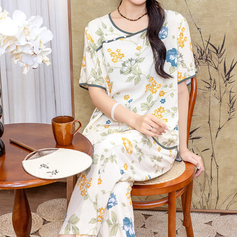 Short-sleeved Rural Soft Loungewear Set