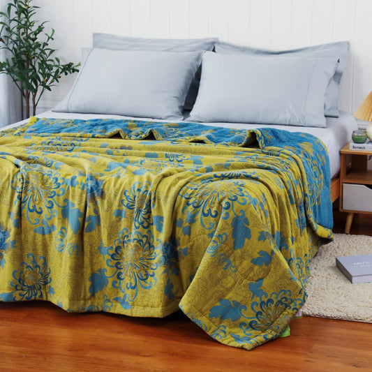 Pure Cotton Double Yarn Retro Jacquard Summer Quilt