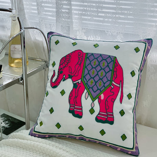 Ethnic Style Elephant Embroidery Pillowcase