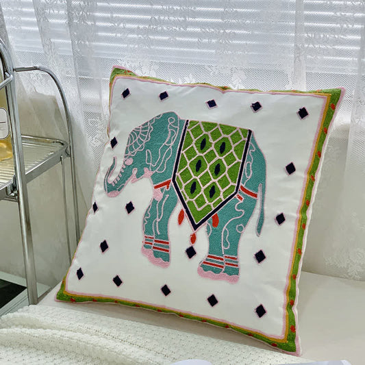 Ethnic Style Elephant Embroidery Pillowcase