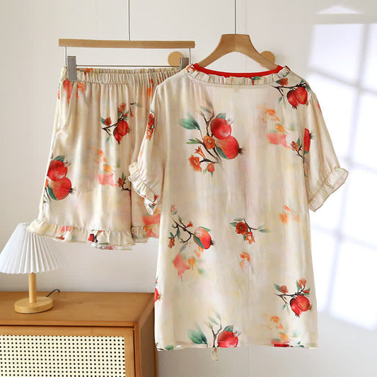 Pomegranate Print Bamboo Cotton Loungewear