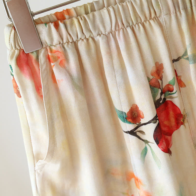 Pomegranate Print Bamboo Cotton Loungewear