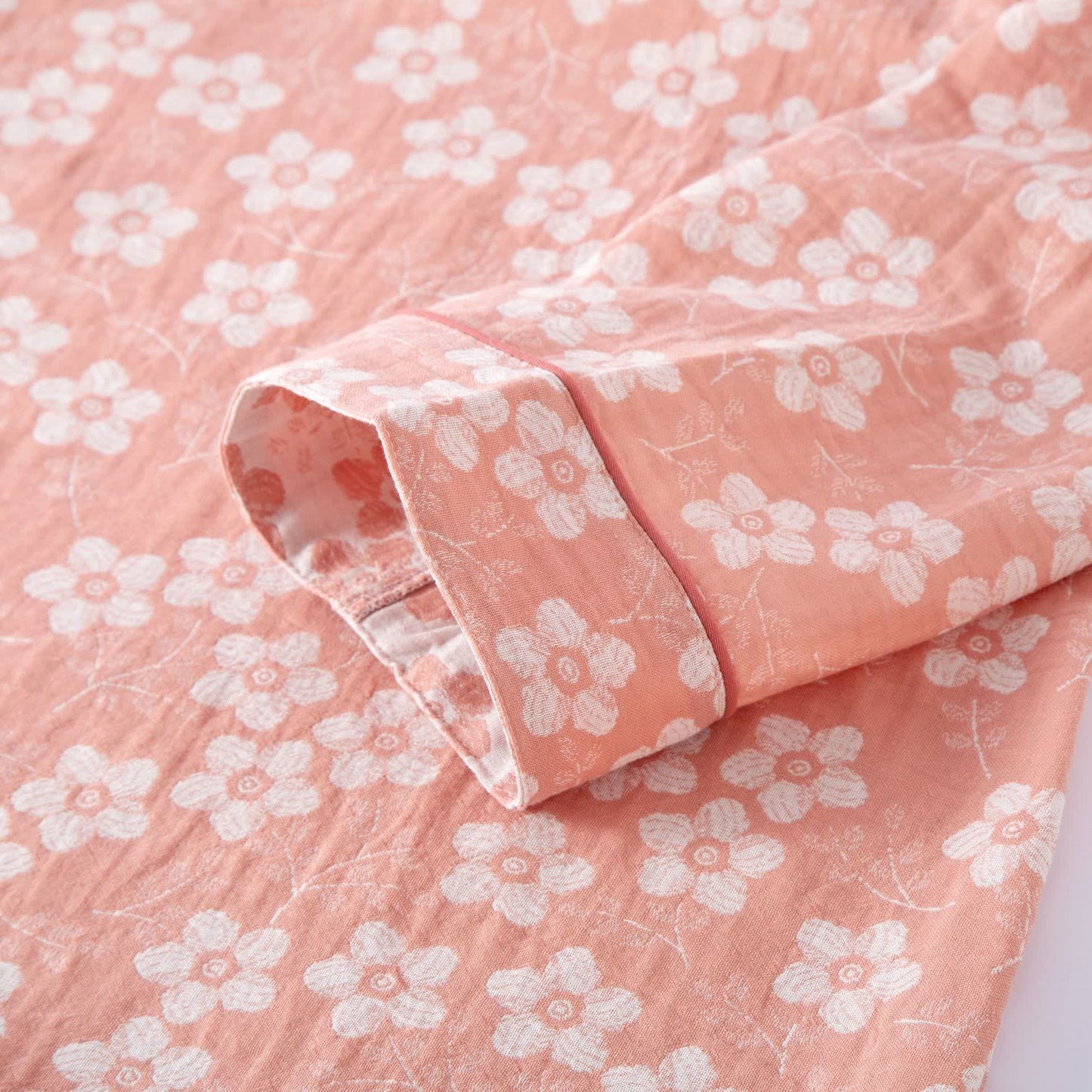 Retro Floral Cotton Yarn-dyed Jacquard Pajama Set