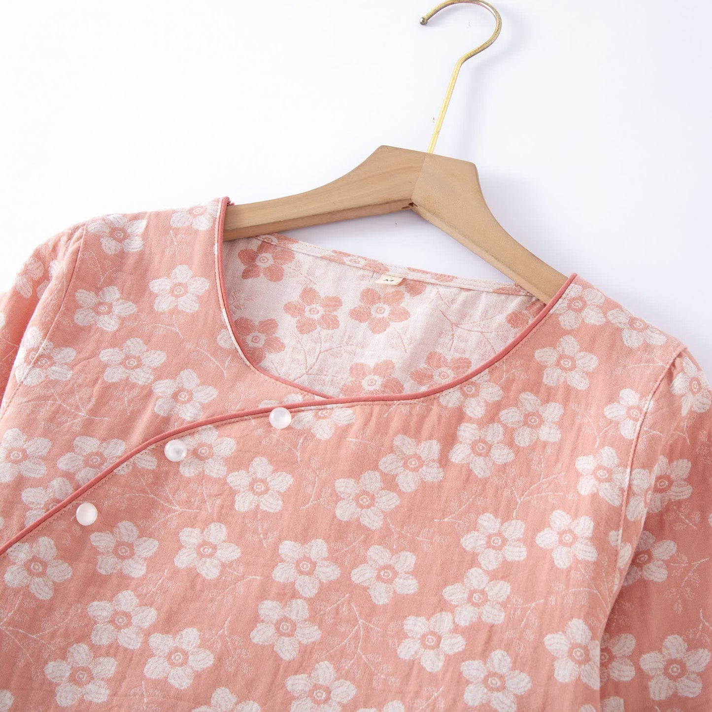 Retro Floral Cotton Yarn-dyed Jacquard Pajama Set