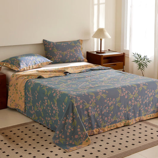 Campanula Cotton Double-layer Yarn-dyed Jacquard Reversible Coverlet