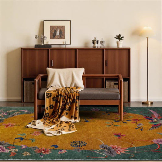 Anti-slip Floral Bird Foldable Area Rug