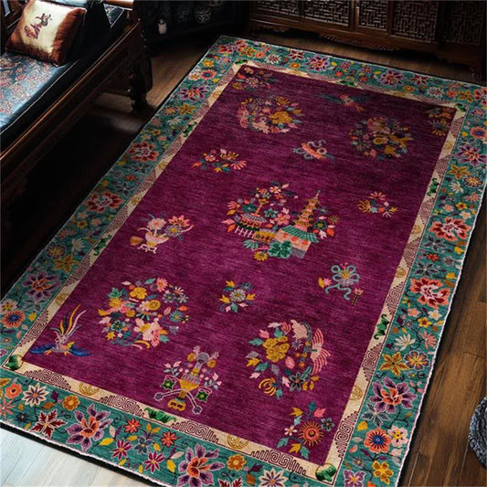 Retro Floral Anti-slip Indoor Outdoor Rug