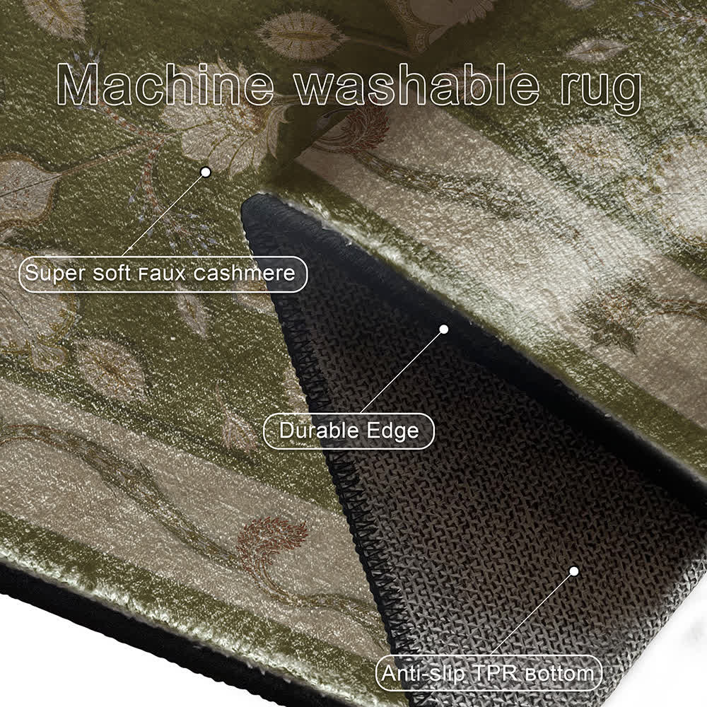 Persian Ethnic Anti-slip Floral Area Rug