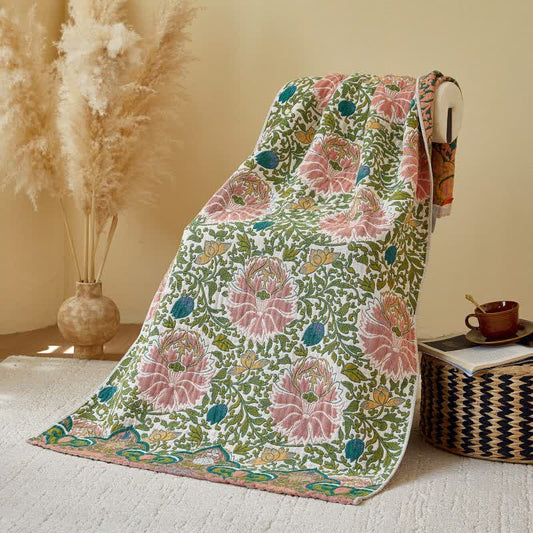 Pastoral Floral Pure Cotton Gauze Absorbent Bath Towel