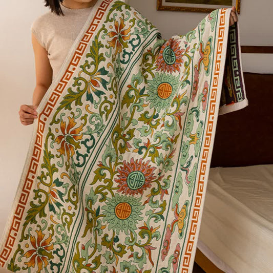 Retro Floral Pure Cotton Gauze Absorbent Bath Towel