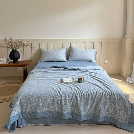 Pastoral Floral Cotton Yarn-dyed Jacquard Summer Quilt