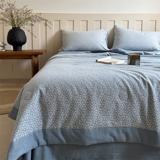 Pastoral Floral Cotton Yarn-dyed Jacquard Summer Quilt