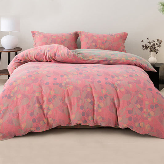 Reversible Cotton Gauze Pastoral Bedding Set (4PCS)