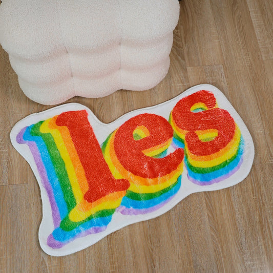 Rainbow Letters Soft Fleece Non-slip Bath Mat