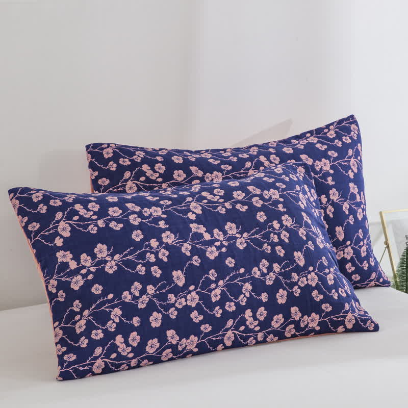 Pastoral Floral Cotton Gauze Jacquard Reversible Quilt - image 5