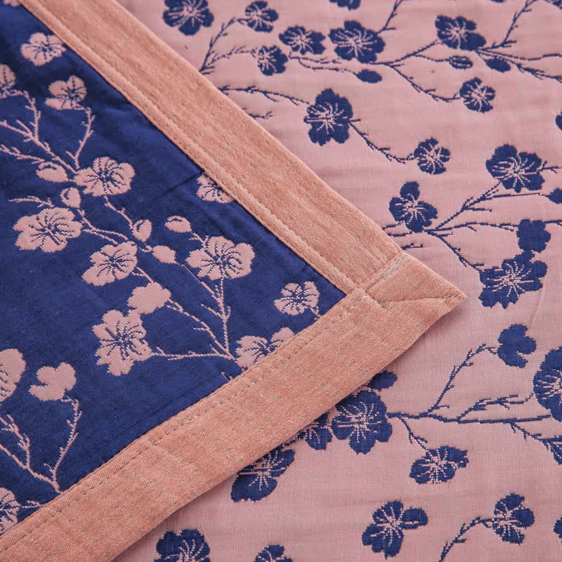 Pastoral Floral Cotton Gauze Jacquard Reversible Quilt - image 10