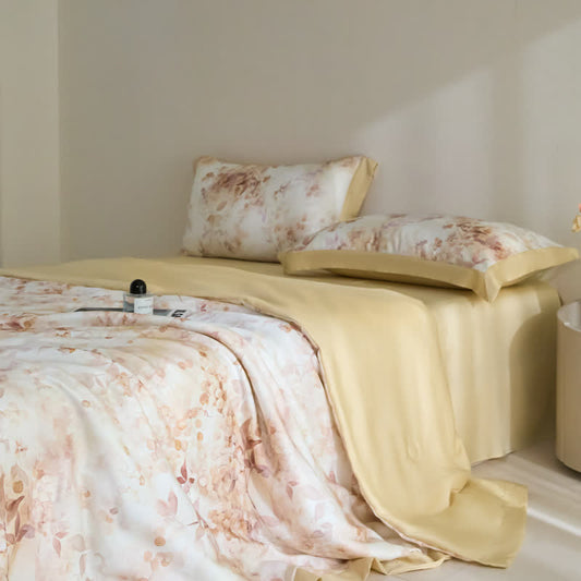 Pastoral Floral Lyocell Fiber Summer Silky Quilt