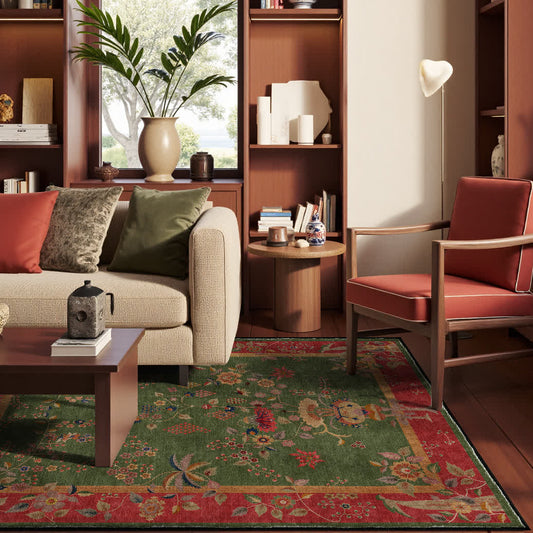 Retro Floral Foldable Anti-slip Area Rug