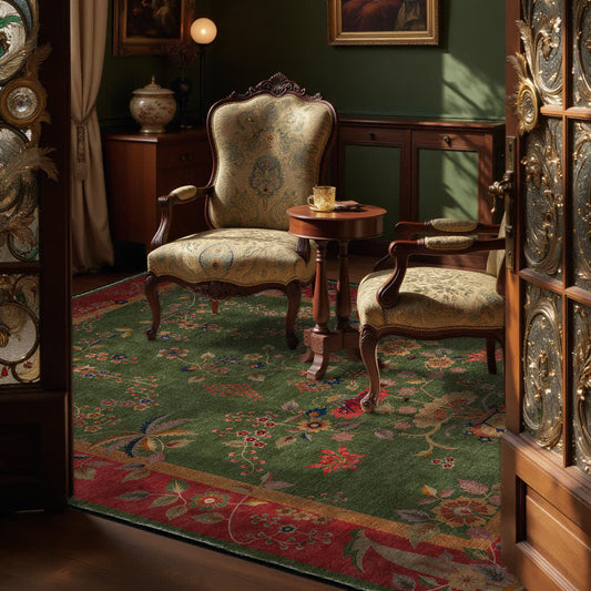 Retro Floral Foldable Anti-slip Area Rug