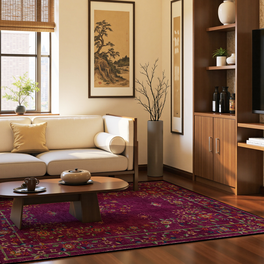 Retro Floral Foldable Indoor Outdoor Rug