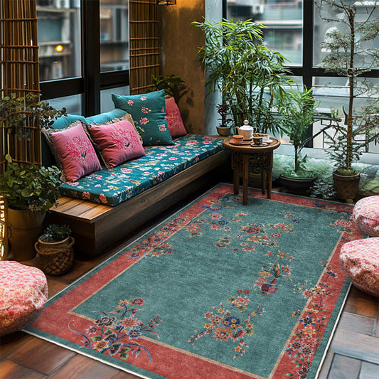 Floral Anti-slip Indoor Outdoor Area Rug