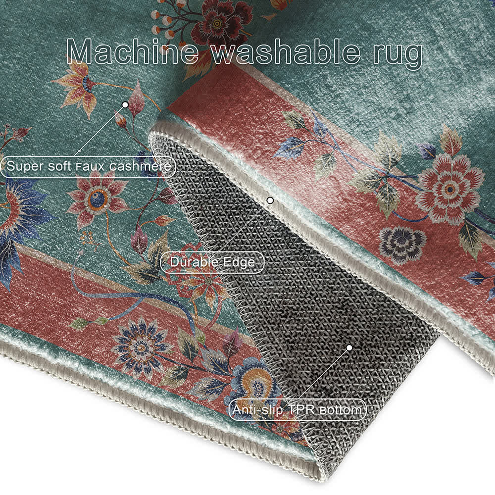 Floral Anti-slip Indoor Outdoor Area Rug