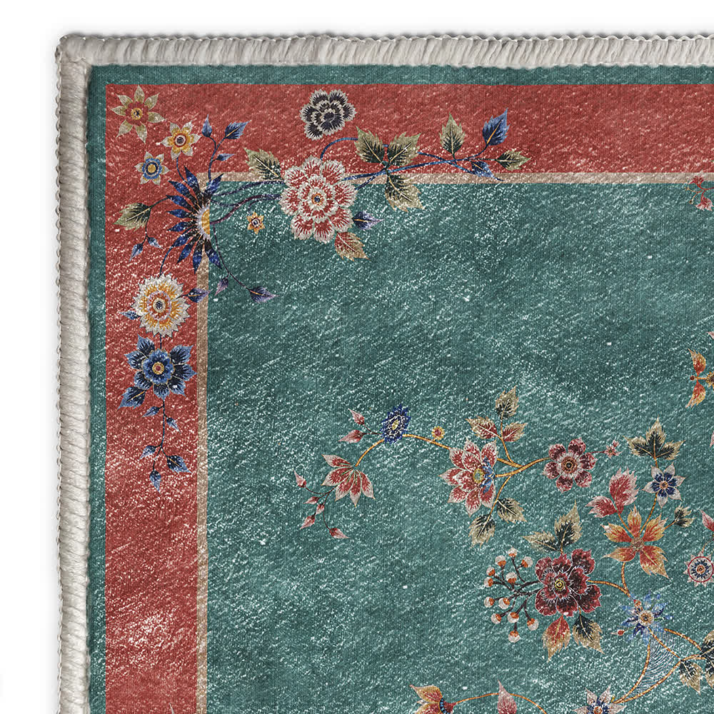 Floral Anti-slip Indoor Outdoor Area Rug