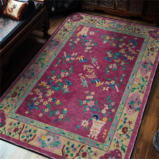 Retro Floral Indoor Outdoor Area Rug