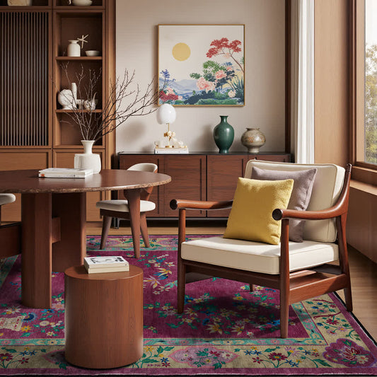 Retro Floral Indoor Outdoor Area Rug