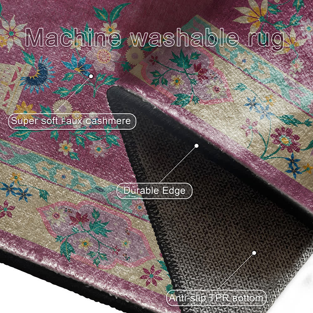 Retro Floral Indoor Outdoor Area Rug