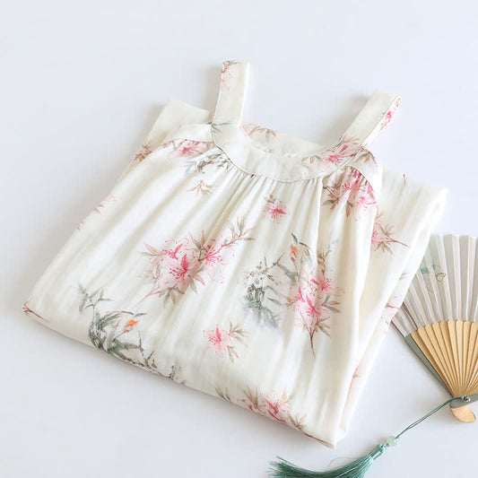 Floral Bamboo Fiber Sleeveless Nightdress