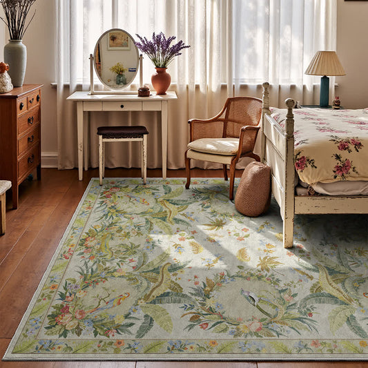 Refresh Floral Bird Anti-slip Area Rug