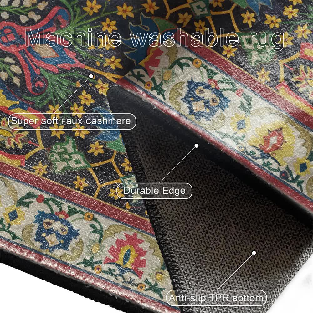 Colorful Bohemia Floral Indoor Outdoor Rug