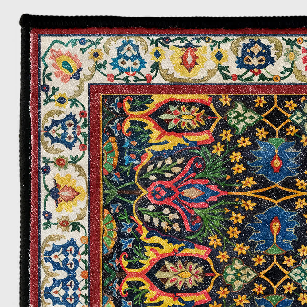 Colorful Bohemia Floral Indoor Outdoor Rug