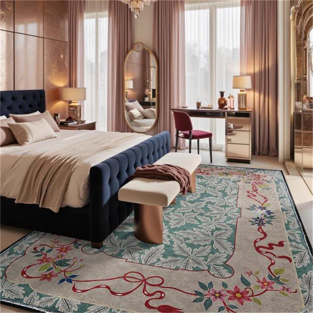 Leaf Washable Non-slip Indoor Outdoor Rug