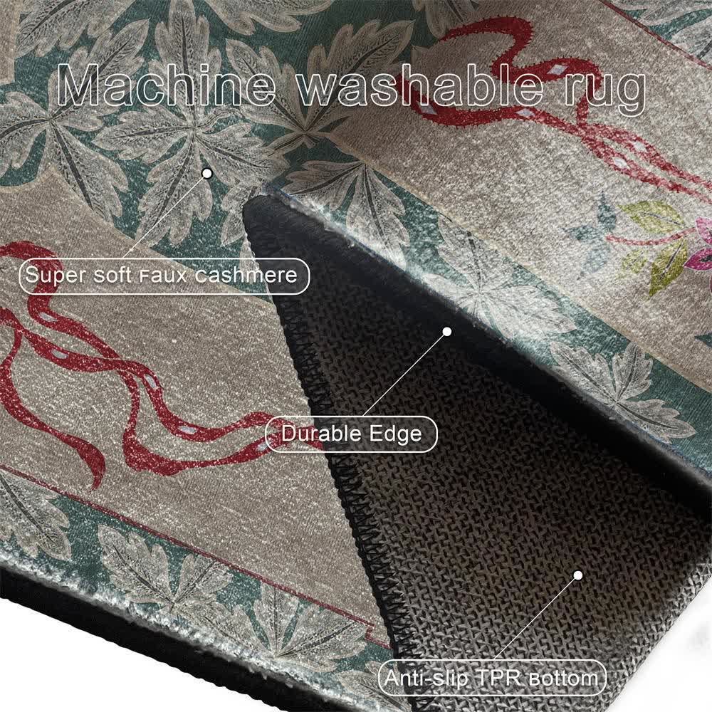 Leaf Washable Non-slip Indoor Outdoor Rug