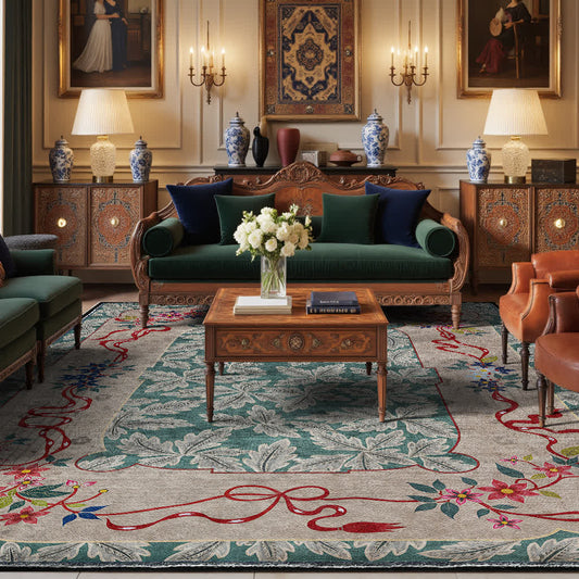 Leaf Washable Non-slip Indoor Outdoor Rug